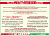 Таблица "Пожарная безопасность. Правила поведения при пожаре" (100х140 сантиметров, винил) - fgospostavki.ru - Апатиты