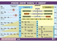 Таблица демонстрационная "Сравнение понятий изомер и гомолог" (винил 100x140) - fgospostavki.ru - Апатиты