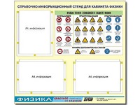 Стенд информационный "Правила техники безопасности в кабинете физики" (75*70, 3 кармана) - fgospostavki.ru - Апатиты