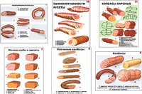 Плакаты ПРОФТЕХ "Ассортимент колбасной и мясной продукции" (11 пл, винил, 70х100) - fgospostavki.ru - Апатиты