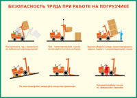 Таблица "Безопасность труда при работе на погрузчике" (100х140 сантиметров, винил) - fgospostavki.ru - Апатиты