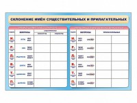 Фрагмент (демонстрационный) маркерный (двухсторонний) "Склонение имен существительных и прилагательных" - fgospostavki.ru - Апатиты