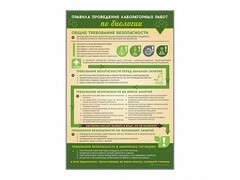 Стенд "Правила выполнения лабораторных работ по биологии" Вариант 1 - fgospostavki.ru - Апатиты