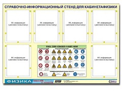 Стенд информационный "Правила техники безопасности в кабинете физики" (80х110, 6 карманов) - fgospostavki.ru - Апатиты