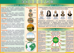 Таблица "Экология. Определения и история" (100х140 сантиметров, винил) - fgospostavki.ru - Апатиты