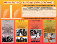 Стенд "Экстремизм-антисоциальное явление" - fgospostavki.ru - Апатиты