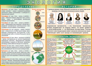Таблица "Экология. Определения и история" (100х140 сантиметров, винил) - fgospostavki.ru - Апатиты