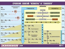Таблица демонстрационная "Сравнение понятий изомер и гомолог" (винил 70x100) - fgospostavki.ru - Апатиты