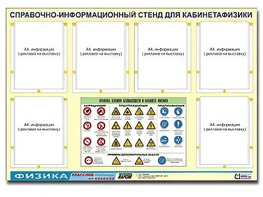 Стенд информационный "Правила техники безопасности в кабинете физики" (80х110, 6 карманов) - fgospostavki.ru - Апатиты