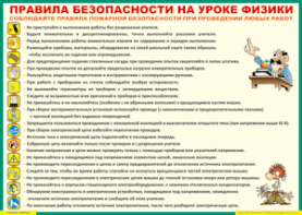Таблица "Правила безопасности на уроке физики" (100х140 сантиметров, винил) - fgospostavki.ru - Апатиты