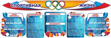 Стенд "Спортивная жизнь" (резной стенд из 8-х частей) - fgospostavki.ru - Апатиты