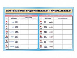Фрагмент (демонстрационный) маркерный (двухсторонний) "Склонение имен существительных и прилагательных" - fgospostavki.ru - Апатиты