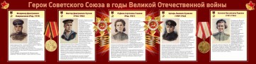 Стенд "Герои Советского союза в годы Великой Отечественной войны" Вариант 2 - fgospostavki.ru - Апатиты